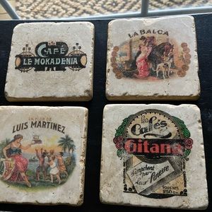 4 Marble coasters/wall art made in Cincinnati OH